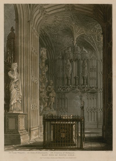 Ostende des südlichen Seitenschiffs, Westminster Abbey, London von Frederick Mackenzie